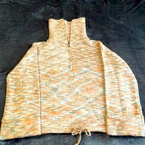 Lumière orange gray white sweater women’s size small very loose & baggy